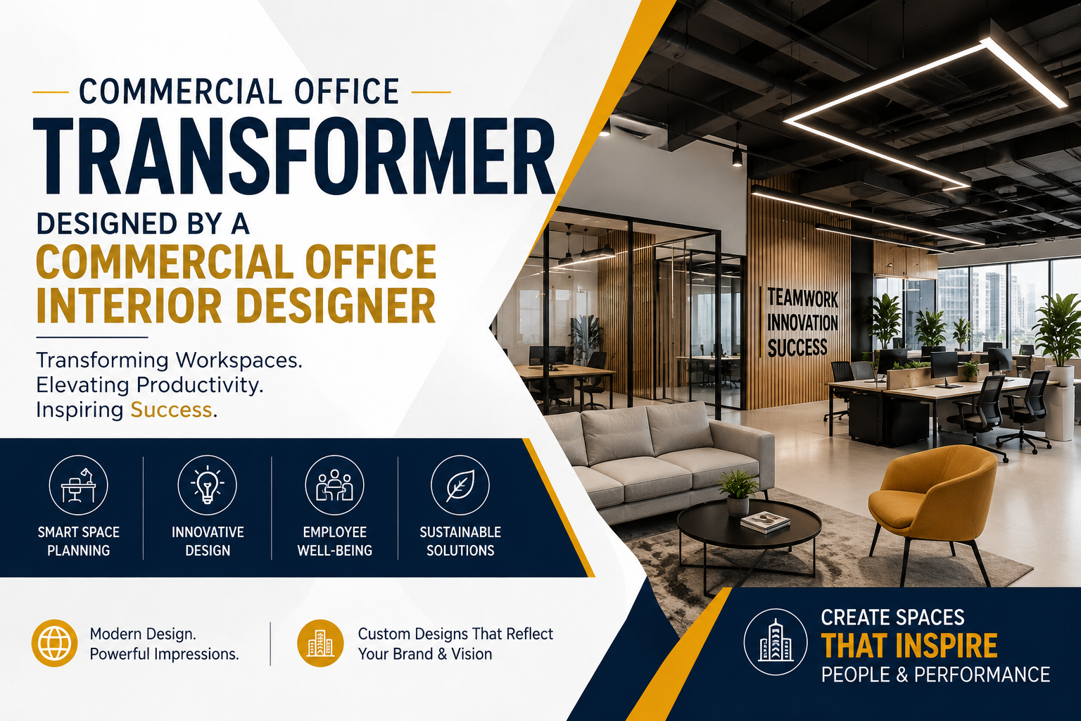 Read more about the article Commercial Office Transformer: How a Commercial Office Interior Designer Creates Modern Workspaces